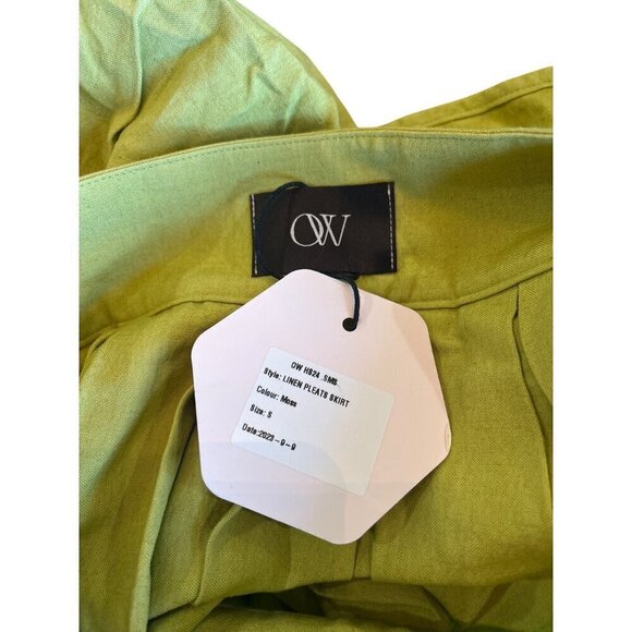 OW Collection Mira Boxy Vest & Pleats Skirt Set Moss Womens Size Small - Picture 11 of 12